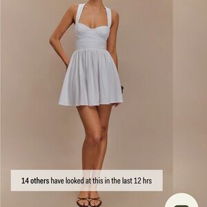 Meshki White Loz Tie Back Linen Mini Dress